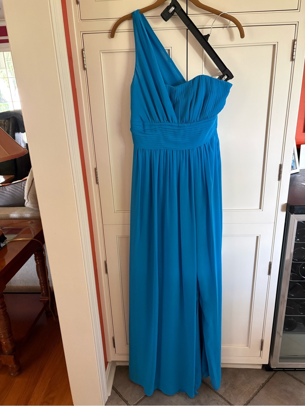 Laundry by Shelli Segal Neiman Marcus Elegant One-Shoulder Blue Maxi Dress